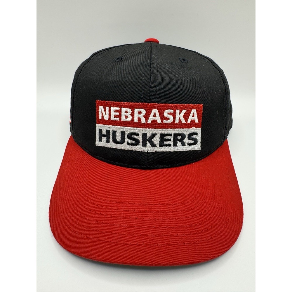 VTG Nebraska Huskers Snapback Hat Black Red NCAA Football Cap Annco USA